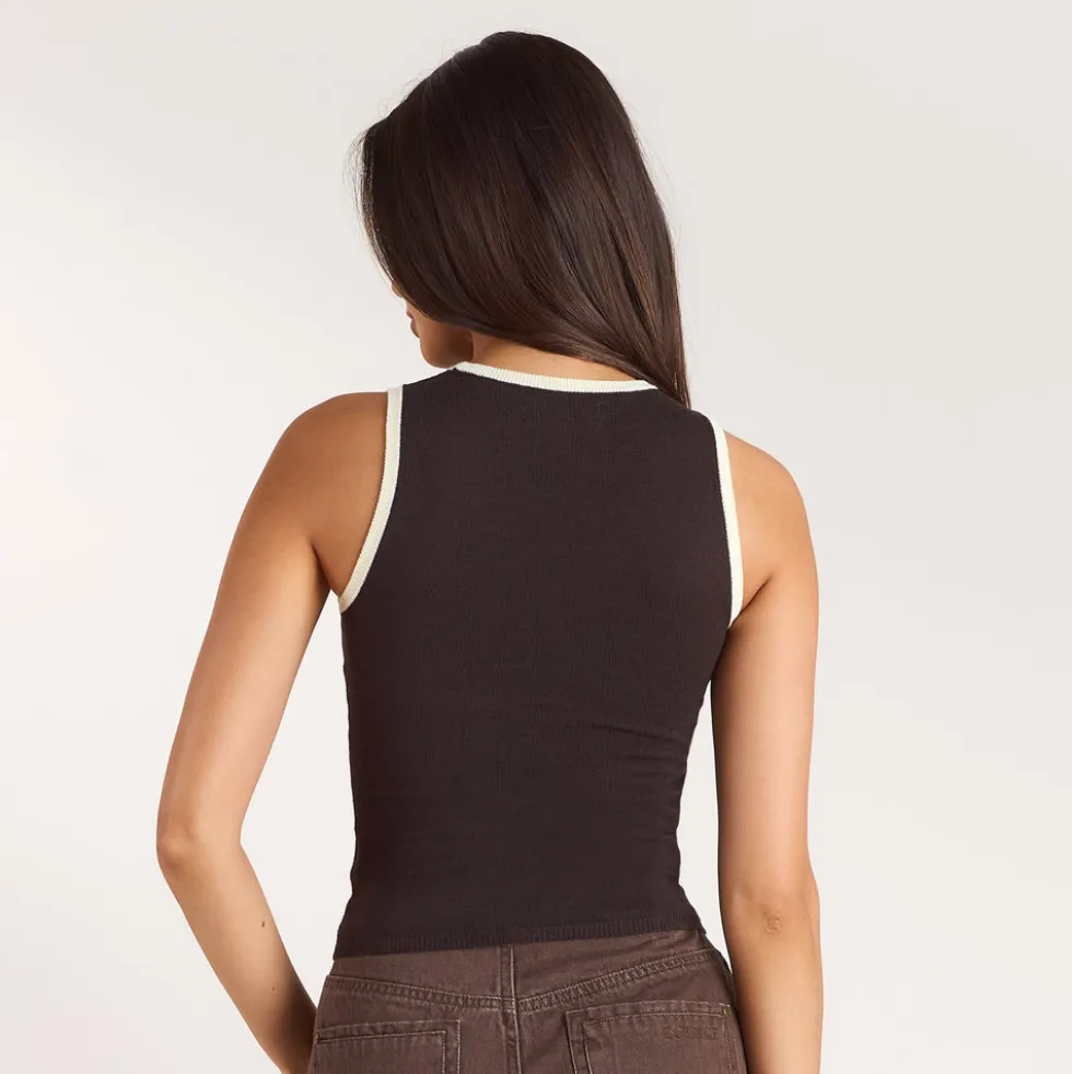 Knitted Vest Top - Chocolate
