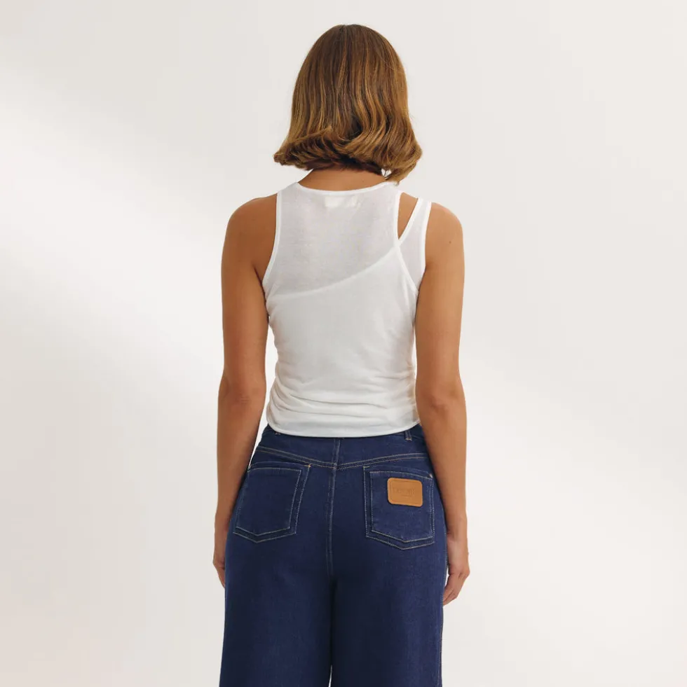 Layered Tank Top - White