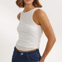Layered Tank Top - White