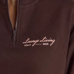 Lounge Living Quarter-Zip Jumper - Chocolate