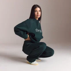 Lounge Living Quarter-Zip Jumper - Forest Green