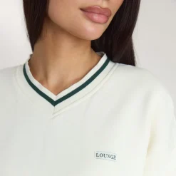 Lounge Living V-Neck Jumper - Cream
