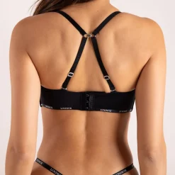 Luxury Strapless T-shirt Bra & Thong Set - Black