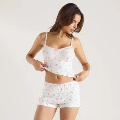 Modal Cami Pajama Top - White Fruits