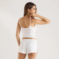 Modal Cami Pajama Top - White Fruits