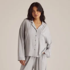 Modal Pajama Shirt - Grey Marl