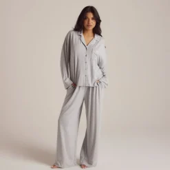 Modal Pajama Shirt - Grey Marl