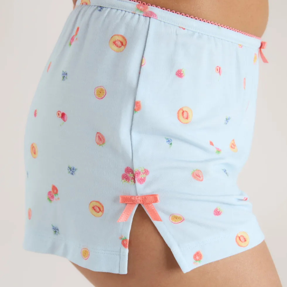 Modal Pajama Shorts - Blue Fruits