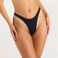 Monaco High-Leg Bikini Thong - Black