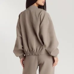 Neoprene Bomber Jacket - Taupe