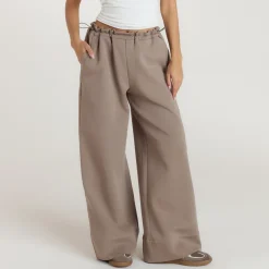 Neoprene Wide-Leg Joggers - Taupe