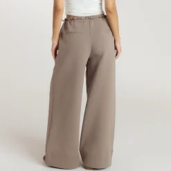 Neoprene Wide-Leg Joggers - Taupe