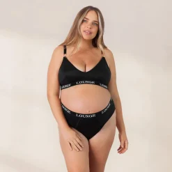 Nurture Nursing Bra & Thong/Briefs Set - Black