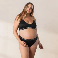 Nurture Nursing Bra & Thong/Briefs Set - Black