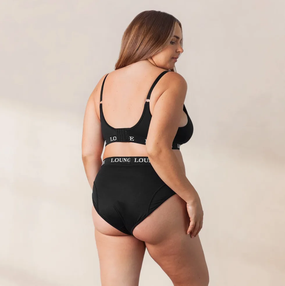 Nurture Nursing Bra & Thong/Briefs Set - Black