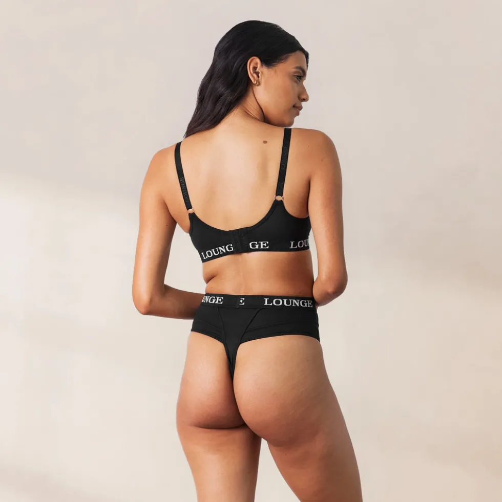 Nurture Nursing Bra & Thong/Briefs Set - Black