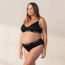 Nurture Nursing Bra & Thong/Briefs Set - Black