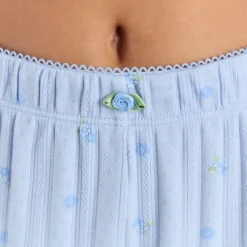 Pointelle Pajama Pants - Blue Floral