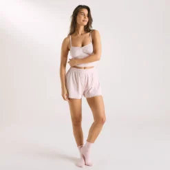 Pointelle Pajama Shorts - Pink Floral