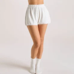 Pointelle Pajama Shorts - Cream