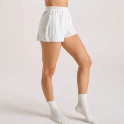 Pointelle Pajama Shorts - Cream