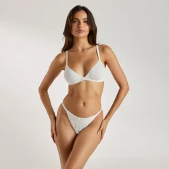Pointelle Triangle Bralette - Oat Marl