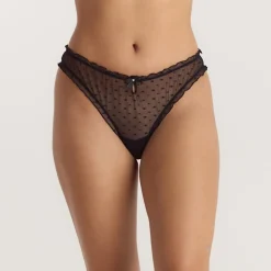 Polka Dot Brazilian Briefs - Black