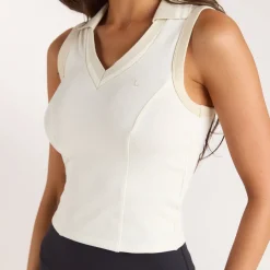 Polo Vest Top - Cream