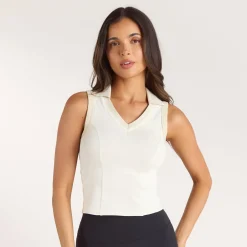 Polo Vest Top - Cream