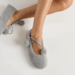 Poppy Ballet Slippers - Grey