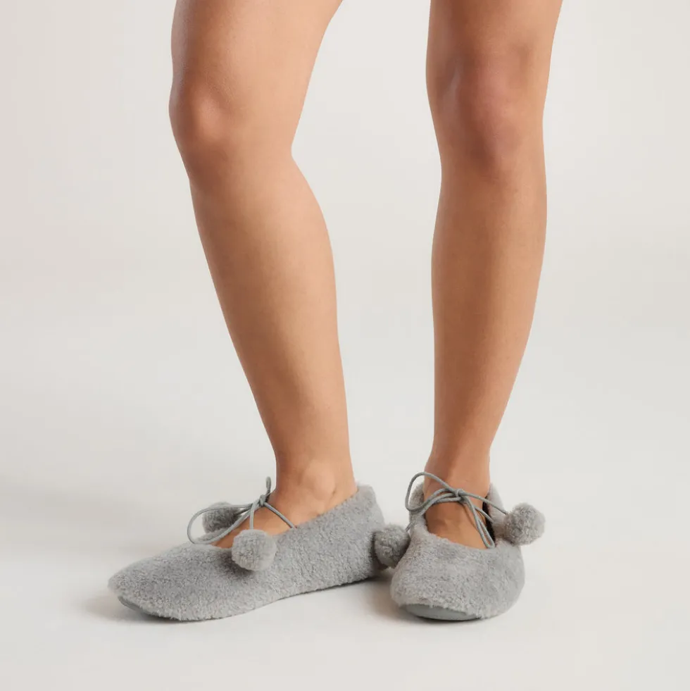 Poppy Ballet Slippers - Grey