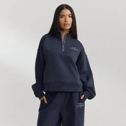 Quarter-Zip Sweater - Dark Blue