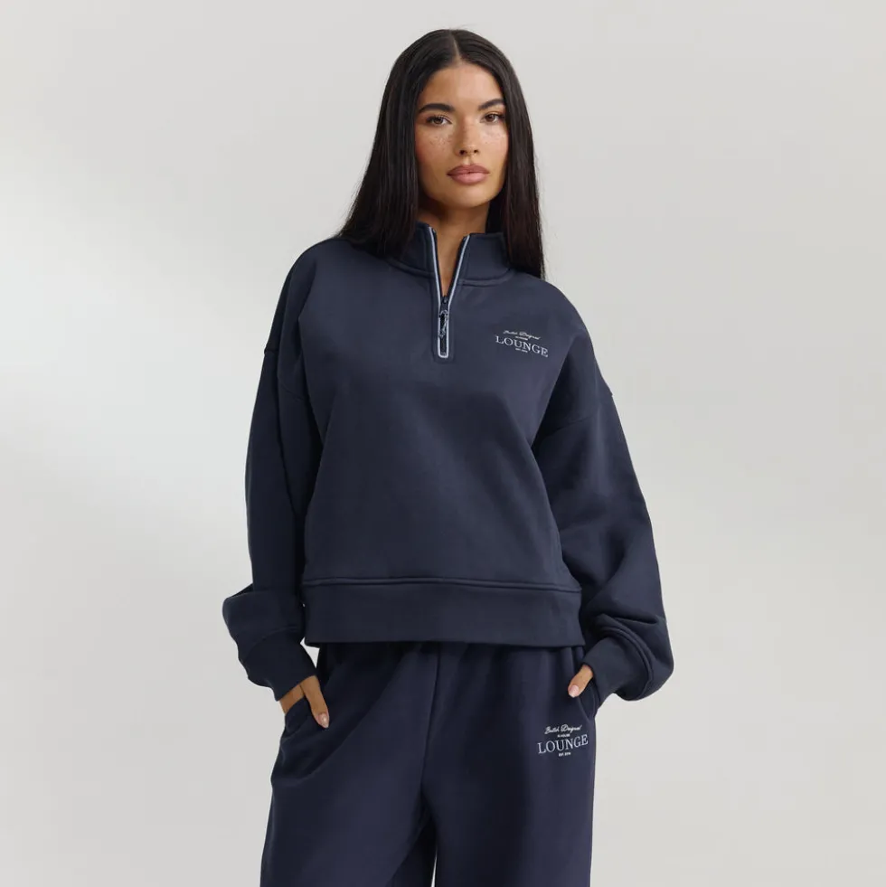 Quarter-Zip Sweater - Dark Blue