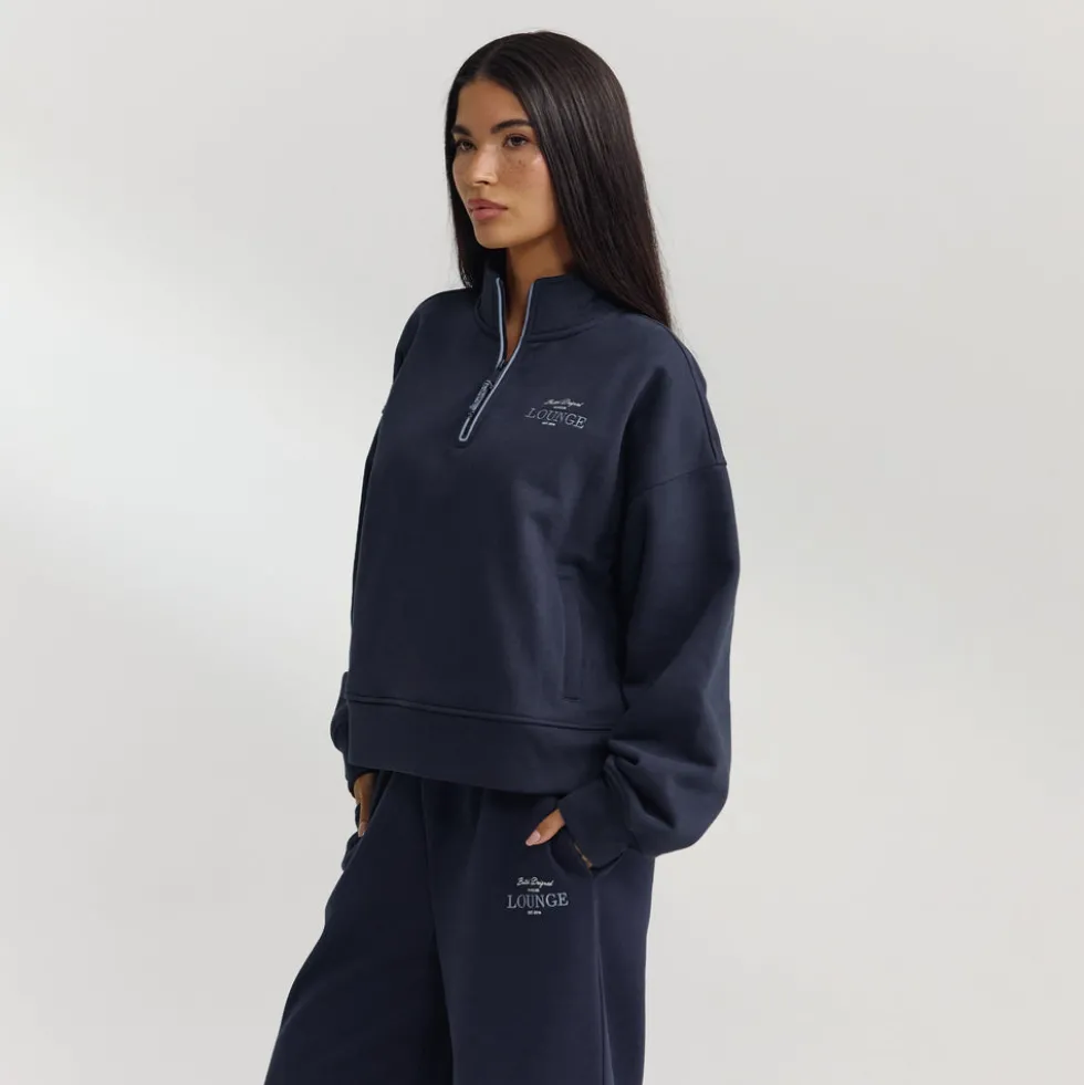Quarter-Zip Sweater - Dark Blue