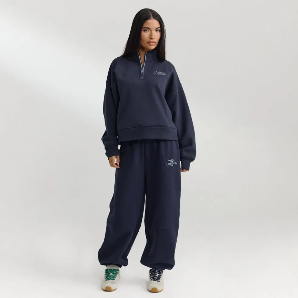 Quarter-Zip Sweater - Dark Blue