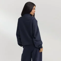 Quarter-Zip Sweater - Dark Blue