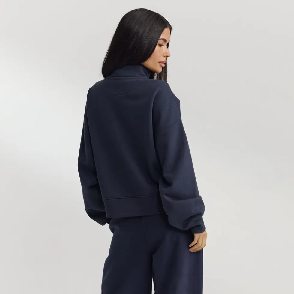 Quarter-Zip Sweater - Dark Blue