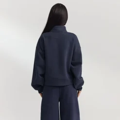 Quarter-Zip Sweater - Dark Blue