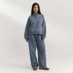 Quarter-Zip Sweater - Washed Blue