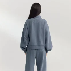 Quarter-Zip Sweater - Washed Blue