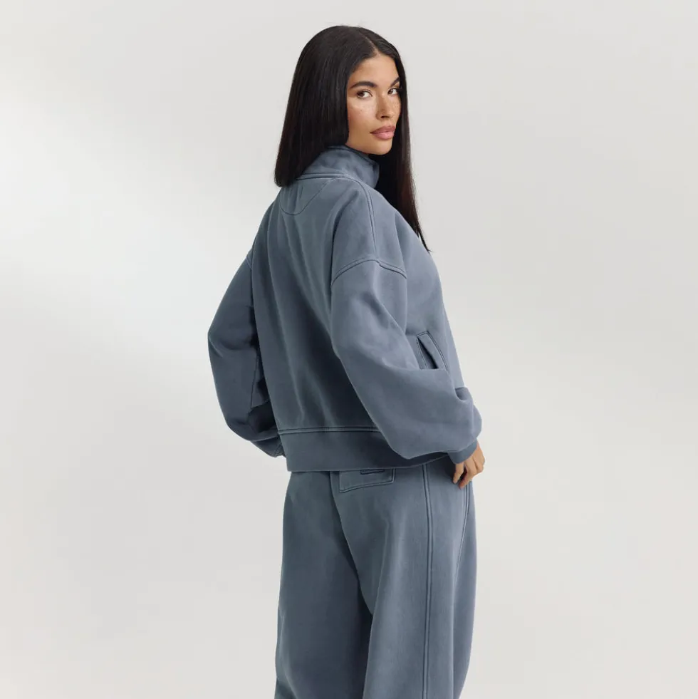 Quarter-Zip Sweater - Washed Blue