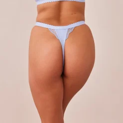 Ribbed Thong - Blue