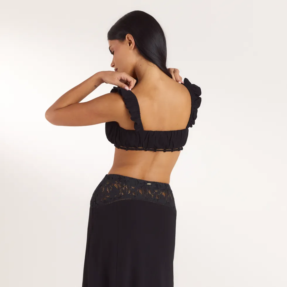 Ruched Bralette - Black