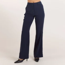 90s Straight-Leg Pants - Navy