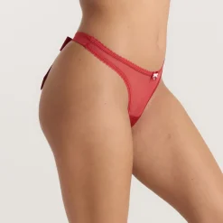 Satin Bow G-String - Red