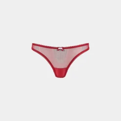 Satin Bow G-String - Red