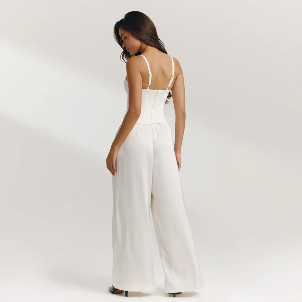 Satin Structured Top - Off White