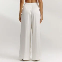 Satin Wide-Leg Pants - Off White