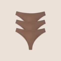 Seamless Bonded Brazilian Briefs (3-Pack) - Chestnut