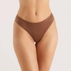 Seamless Bonded Brazilian Briefs (3-Pack) - Chestnut